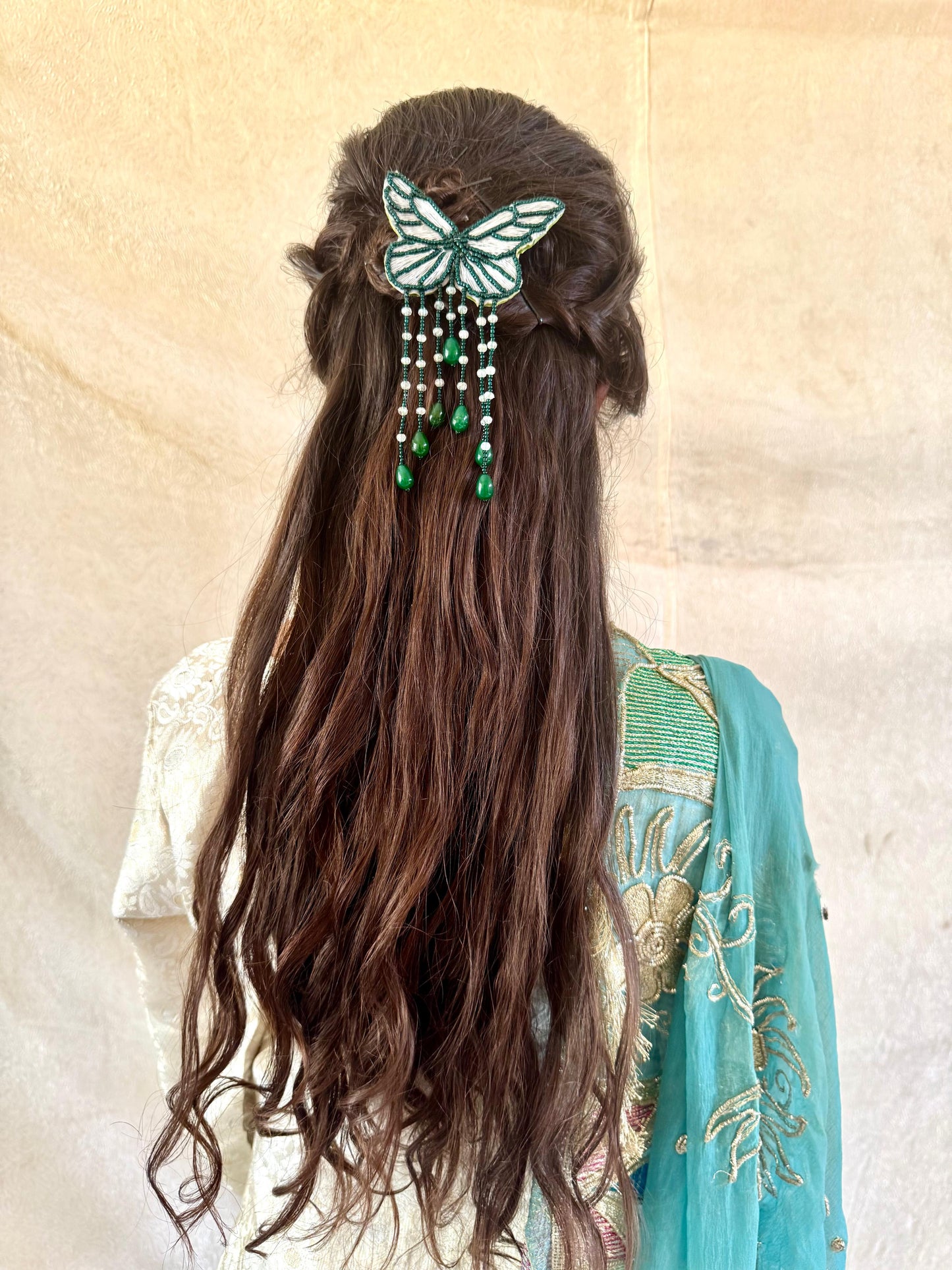 Emerald Butterfly Hairpin