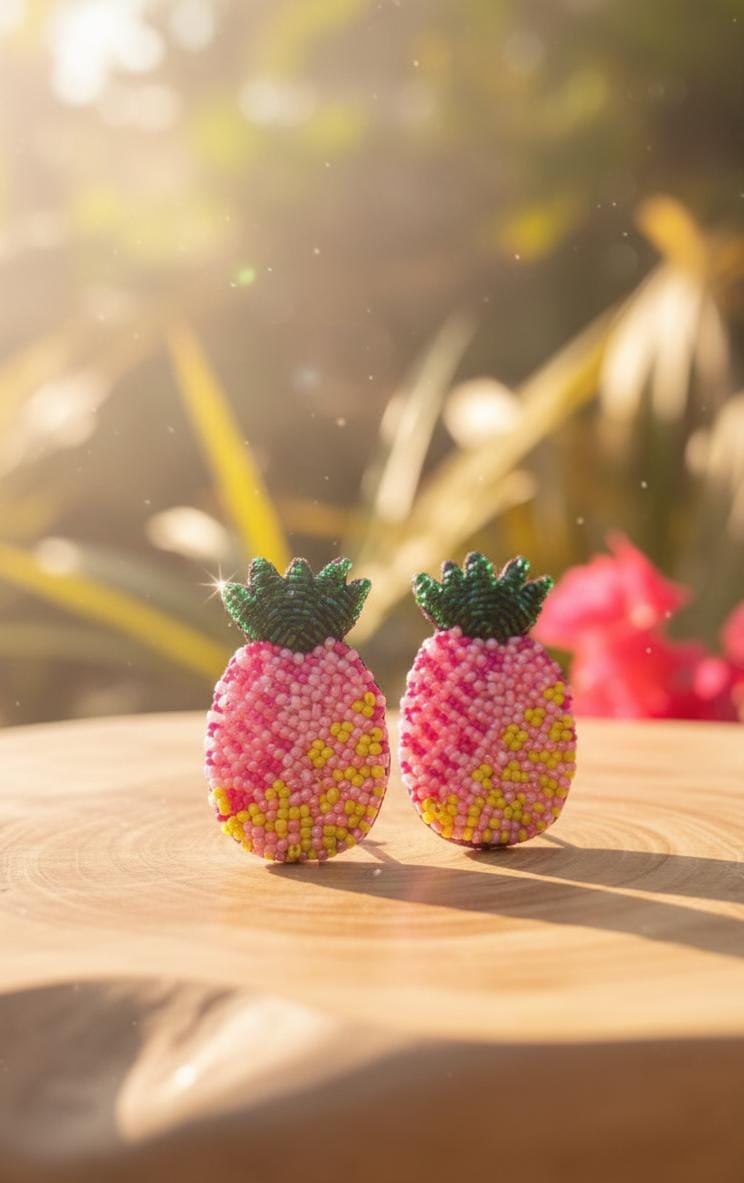 Pineapple charm earrings
