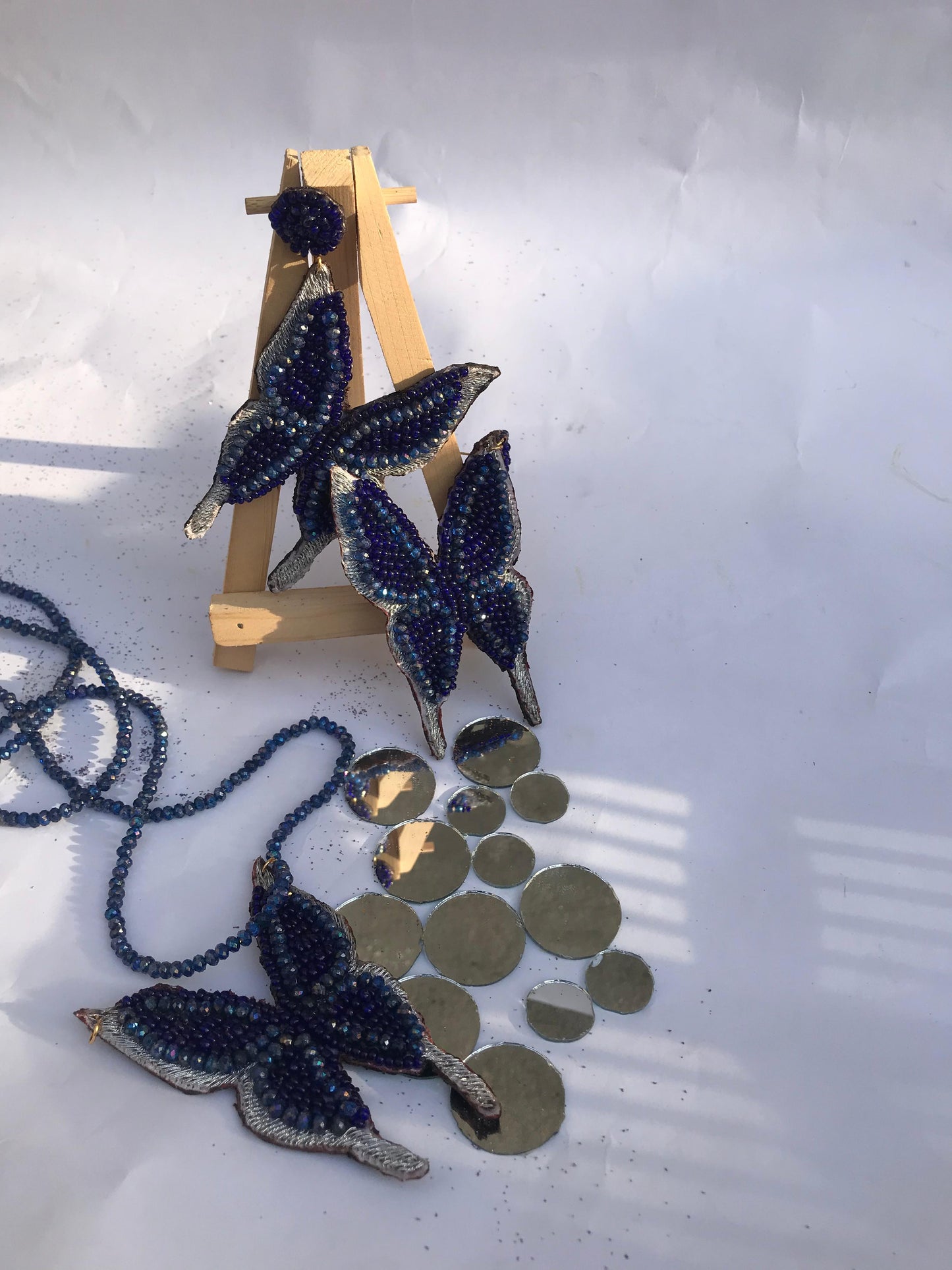 Blue whimsy-necklace set