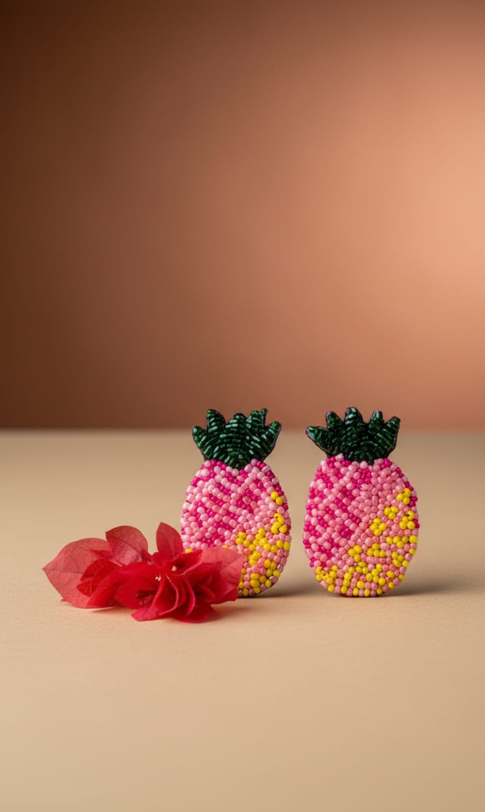 Pineapple charm earrings
